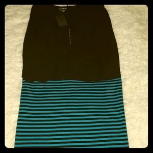Torrid 
Turquoise and Black Pencil Skirt